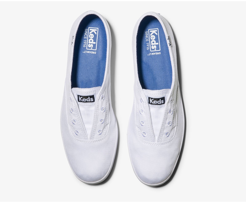 Womens Keds Slip Ons - Chillax Basics - White - 7082-SHALO